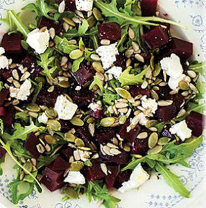 Beet and arugula salad